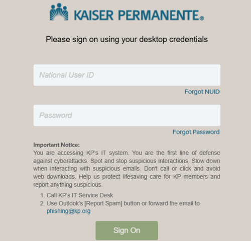KP HR Connect Login